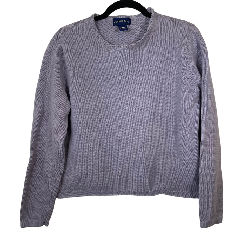 Charter Club 100% Cotton Lavender Sweater Size Large